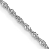 10k White Gold 1mm Singapore Chain
